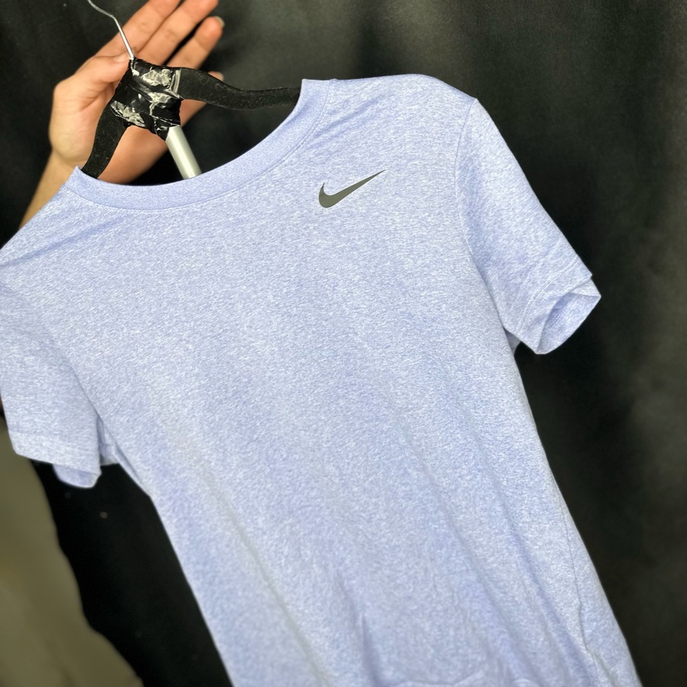 Nike Heather Blue Tee with Black Swoosh